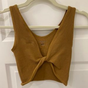 URBAN OUTFITTERS CROP CAMI BROWN